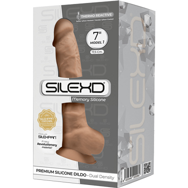 Adrien Lastic SileXD 7" Dildo Model 1, телесный, Фаллоимитатор на присоске с мошонкой