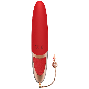 Viotec Dysis, красный - Компактный вибратор декорированный подвеской со стразами - купить в секс шопе