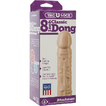 Doc Johnson Vac-U-Lock Classic Dong, телесный — фото 1