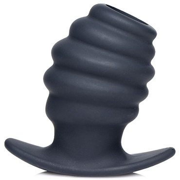 XR Brands Master Series Hive Ass Tunnel Silicone Ribbed Hollow Anal Plug Small, черная - фото, отзывы