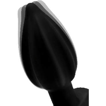 XR Brands Ass Thumpers The Assterisk 10X Ribbed Silicone Vibrating Butt Plug, черная - подробные фото в секс шопе Condom-Shop