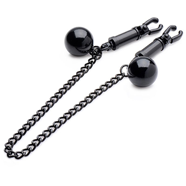 XR Brands Mistress Isabella Sinclaire Clamps with Ball Weights and Chain, черные - фото, отзывы
