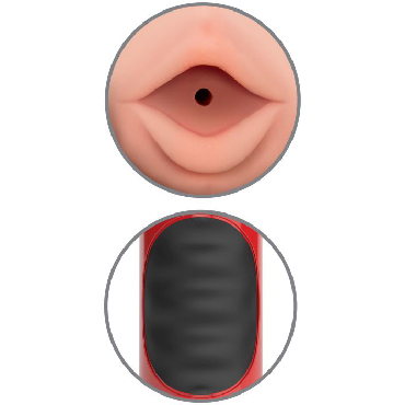 Pipedream Extreme Toyz Mega Grip Vibrating Stroker, красный — фото 3