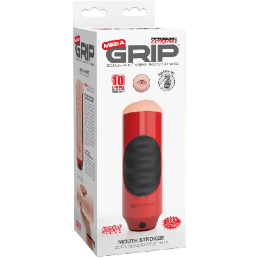 Pipedream Extreme Toyz Mega Grip Vibrating Stroker, красный — фото 6