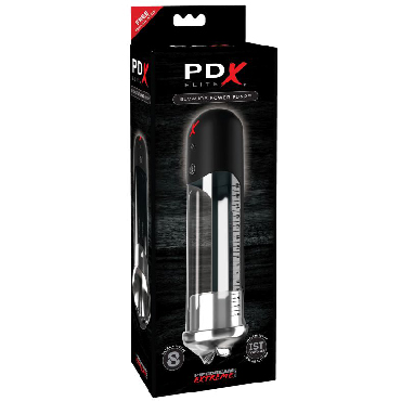 Pipedream PDX ELITE Blowjob Power Pump, черная, Автоматическая вакуумная помпа