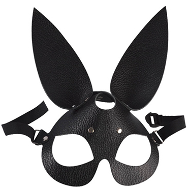 Sitabella Маска Зайка с тиснением, черная, Декорирована заклепками