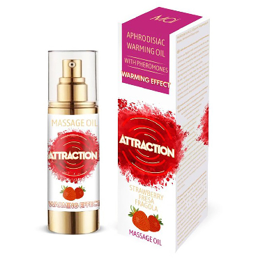 Mai Cosmetics Aphrodisiac Warming Oil Strawberry, 30мл, Масло массажное разогревающее с феромонами, с ароматом клубники