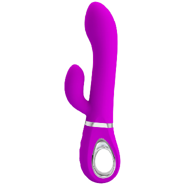 Baile Pretty Love Ternence, фиолетовый - Вибромассажер с функцией ротации и клиторальным стимулятором - купить в секс шопе