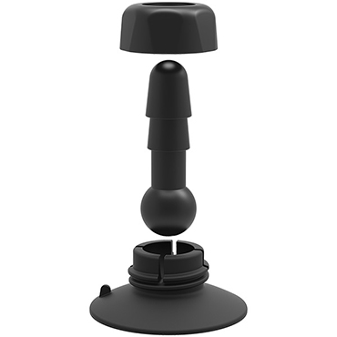 Doc Johnson Vac-U-Lock Deluxe 360° Swivel Suction Cup Plug, черный - подробные фото в секс шопе Condom-Shop