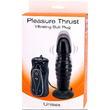 Gopaldas Pleasure Thrust Vibrating Butt Plug Unisex, черный — фото 1