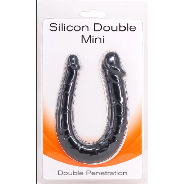 Gopaldas Silicon Double Mini, черный, Двусторонний минифаллоимитатор