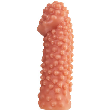 Kokos Penis Sleeve PS.004 L, телесная - Насадка на фаллос с пузырьками - купить в секс шопе