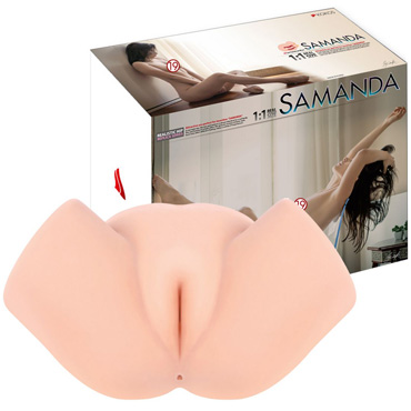 Kokos Samanda DL, телесный, Кукла-мастурбатор с вагиной, анусом и двойным слоем материала