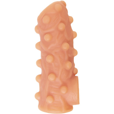 Kokos Nude Sleeve NS.003 S, телесная - Насадка реалистик с бугорками, с подхватом мошонки и открытой головкой - купить в секс шопе