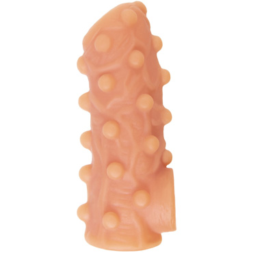 Kokos Nude Sleeve NS.003 M, телесная - Насадка реалистик с бугорками, с подхватом мошонки и открытой головкой - купить в секс шопе