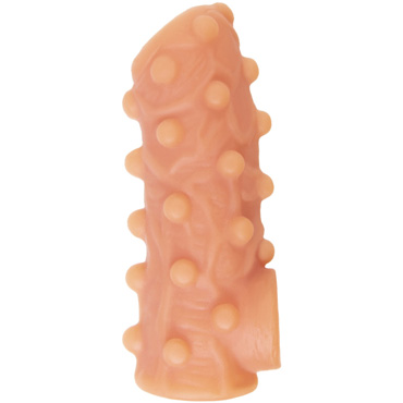 Kokos Nude Sleeve NS.003 L, телесная - Насадка реалистик с бугорками, с подхватом мошонки и открытой головкой - купить в секс шопе