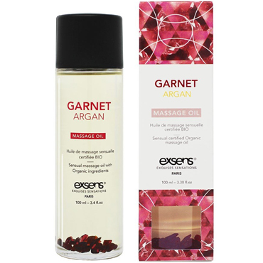 Exsens Massage Oil Garnet Argan, 100 мл, Массажное масло с органическими ингредиентами и камнями
