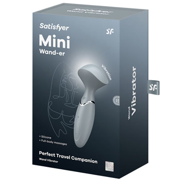 Вибромассажер мини Mini Wand-er серый - подробные фото в секс шопе Condom-Shop