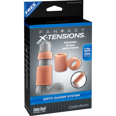 Pipedream Fantasy X-tensions Girth Gainer System, телесный — фото 1