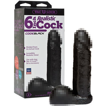 Doc Johnson Vac-U-Lock Realistic Cock 17.5 см, черная
