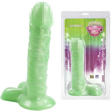 Doc Johnson Radiant Gems Ballsy Cock, зеленый — фото 1