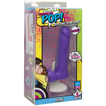Doc Johnson American POP! Icon 15см, фиолетовый — фото 1