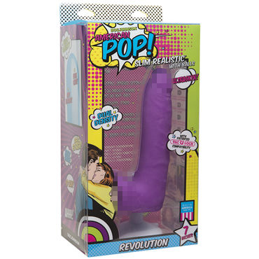 Doc Johnson American POP! Revolution 18см, фиолетовый — фото 1