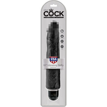 Pipedream King Cock 10'' Vibrating Stiffy, черный — фото 1