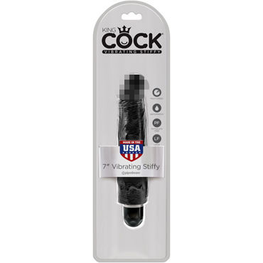 Pipedream King Cock 7'' Vibrating Stiffy, черный — фото 1