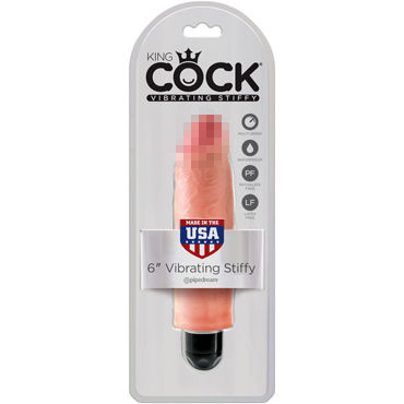 Pipedream King Cock 6'' Vibrating Stiffy, телесный — фото 1