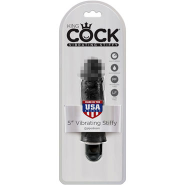 Pipedream King Cock 5'' Vibrating Stiffy, черный — фото 1