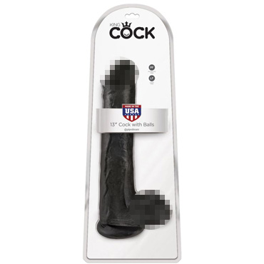 Pipedream King Cock 13" Cock with Balls, черный — фото 1