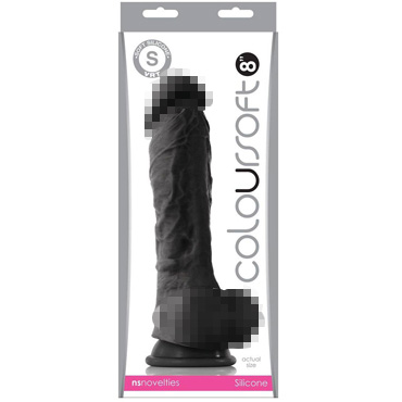 NS Novelties Coloursoft 8'' Soft Dildo, черый — фото 1