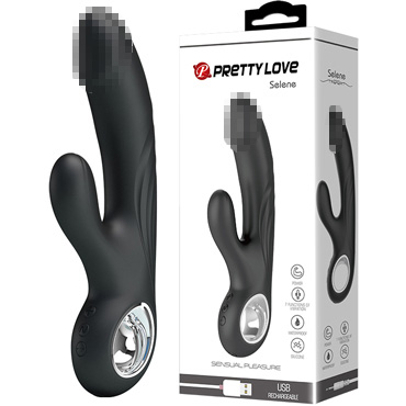Baile Pretty Love Selene, черный, Вибромассажер с выделенной головкой с клиторальным стимулятором