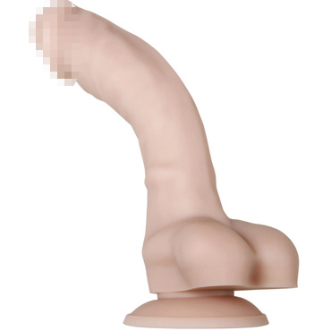 Evolved Real Supple Silicone Poseable 8,25", телесный - Реалистичный фаллоимитатор на присоске гибкий 21 см - купить в секс шопе