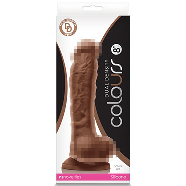 NSnovelties Colours Dual Density Dildo 18 см, коричневый — фото 1