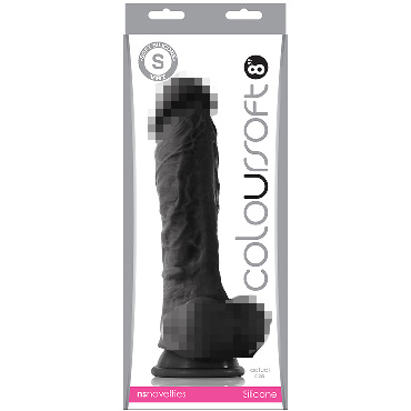 NS Novelties ColourSoft Soft Dildo 20см, черный, Фаллоимитатор с мошонкой, мягкий