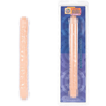 Doc Johnson Double Header, телесный, Двухголовый, с гибкой конструкцией