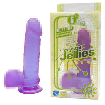Doc Johnson Crystal Jellies Ballsy Cocks, фиолетовый — фото 1