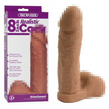 Doc Johnson Realistic Cock, коричневый, Насадка-фаллоимитатор к трусикам