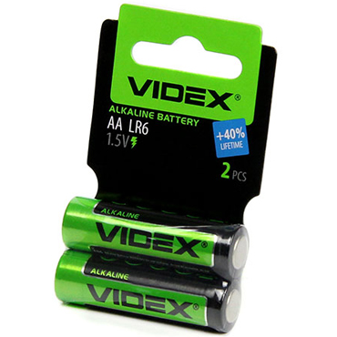 VIDEX Элемент питания LR6/AA, 2 шт, Батарейки алкалиновые