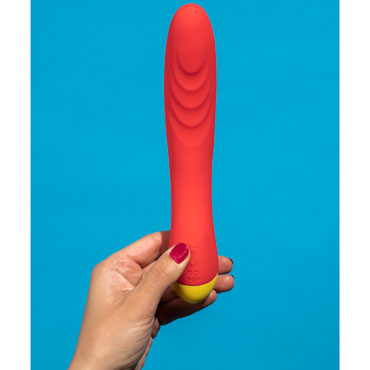 ROMP Hype, оранжевый - Изогнутый вибромассажер с рельефом - купить в секс шопе