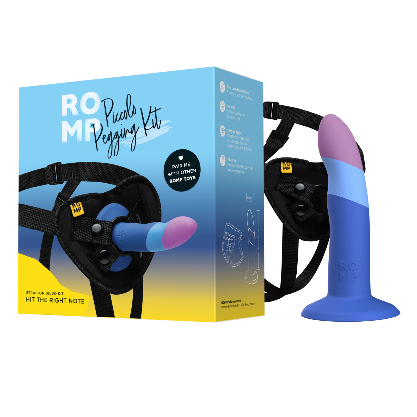 ROMP Piccolo Pegging Kit, Страпон-комплект из насадки и пояса