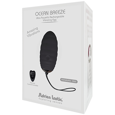 Adrien Lastic Ocean Breeze, черное - Перезаряжаемое виброяйцо с беспроводным управлением - купить в секс шопе