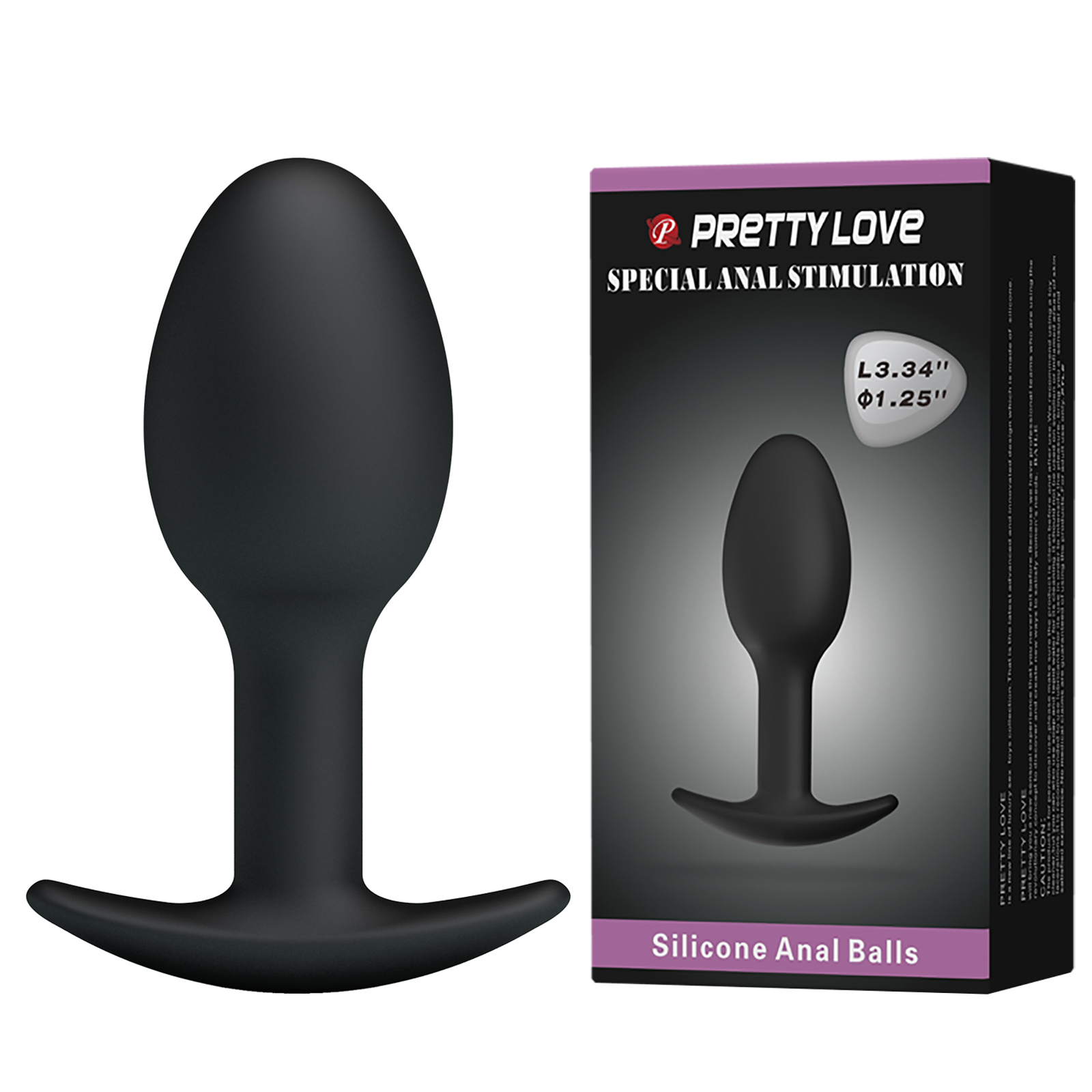 Baile Pretty Love Silicone Anal Ball, Анальный шарик с динамическим центром тяжести