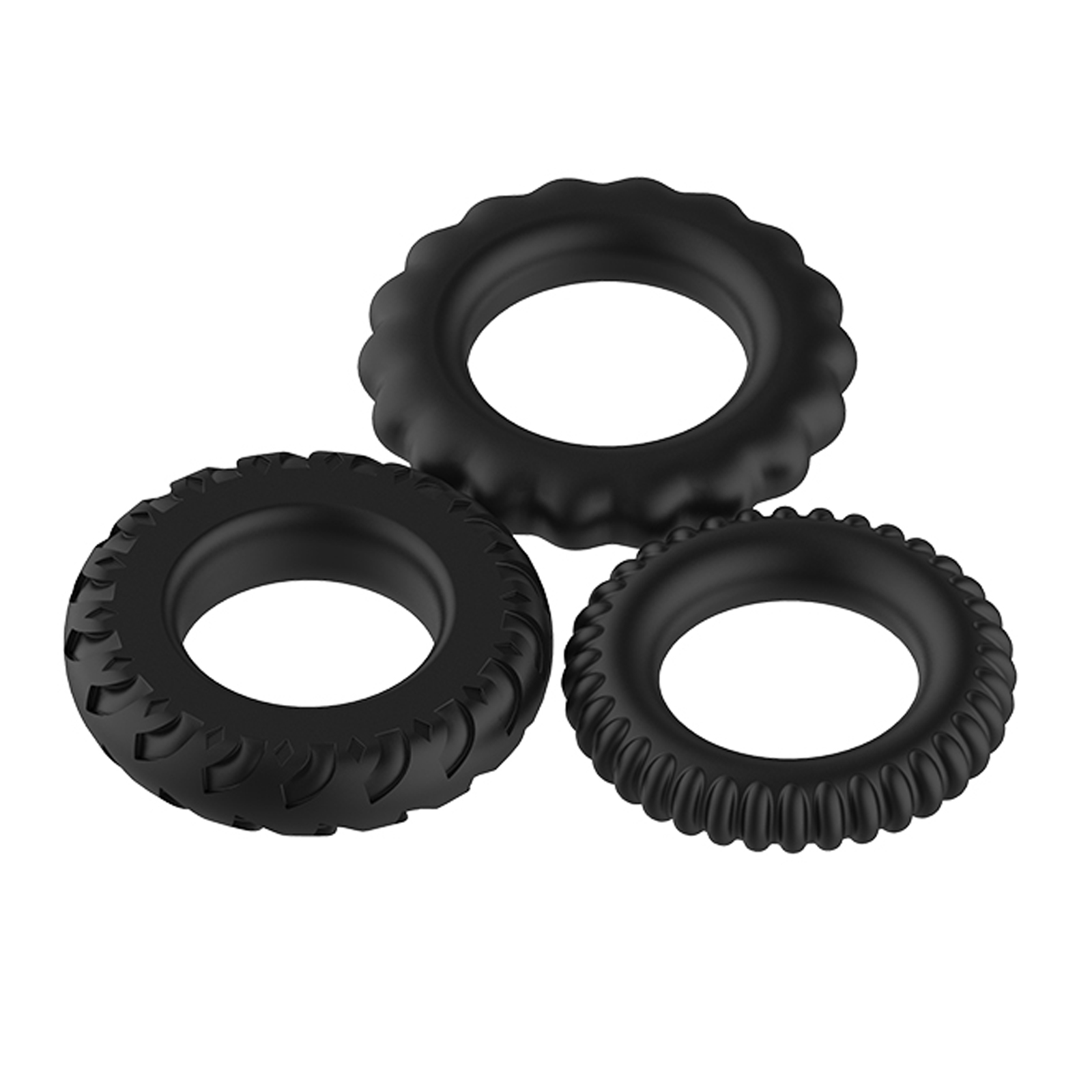 Baile Titan Cock Ring, черный - Набор из эрекционных колец - купить в секс шопе
