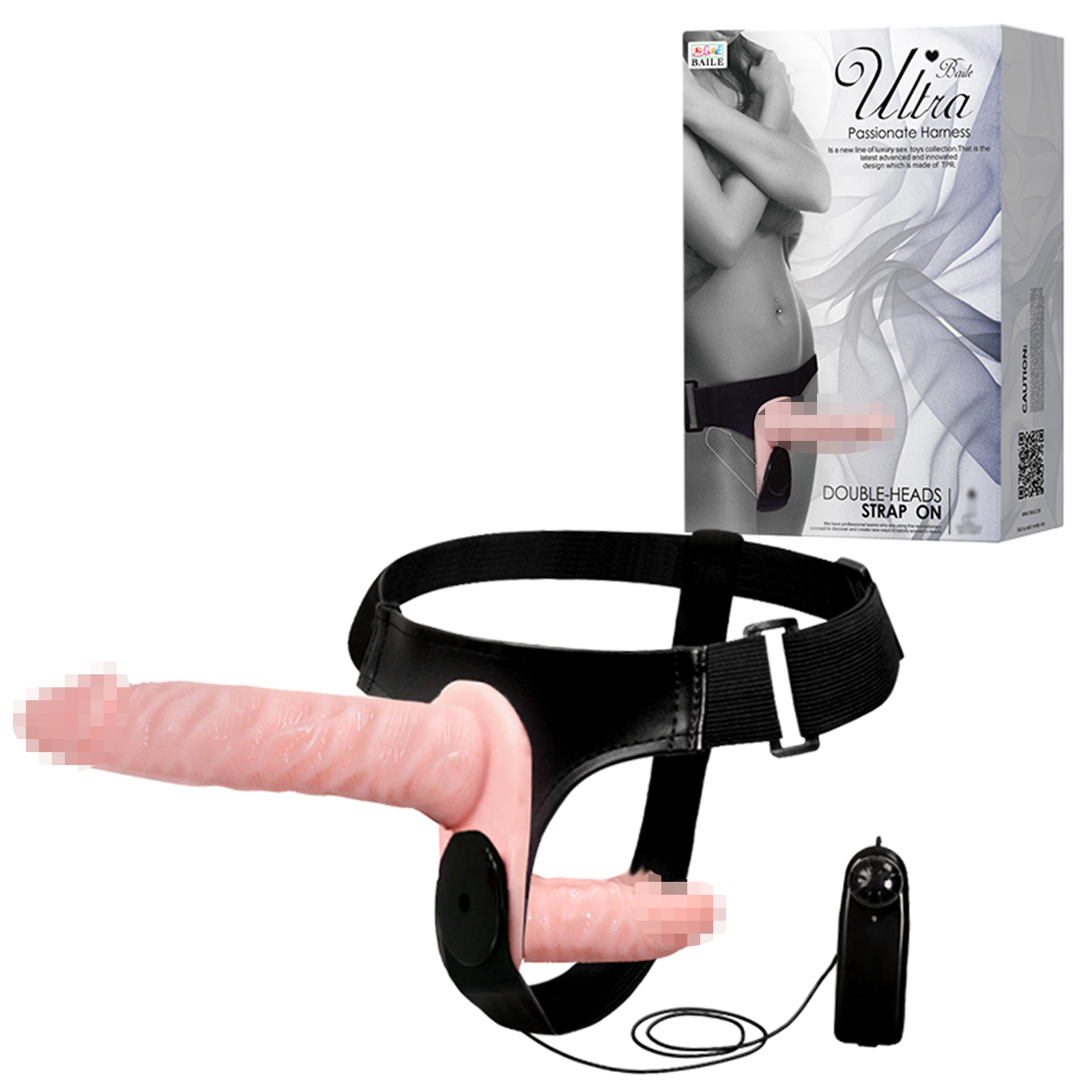 Baile Ultra Passionate Harness Double Heads Strap-on, Страпон женский двойной на ремешках