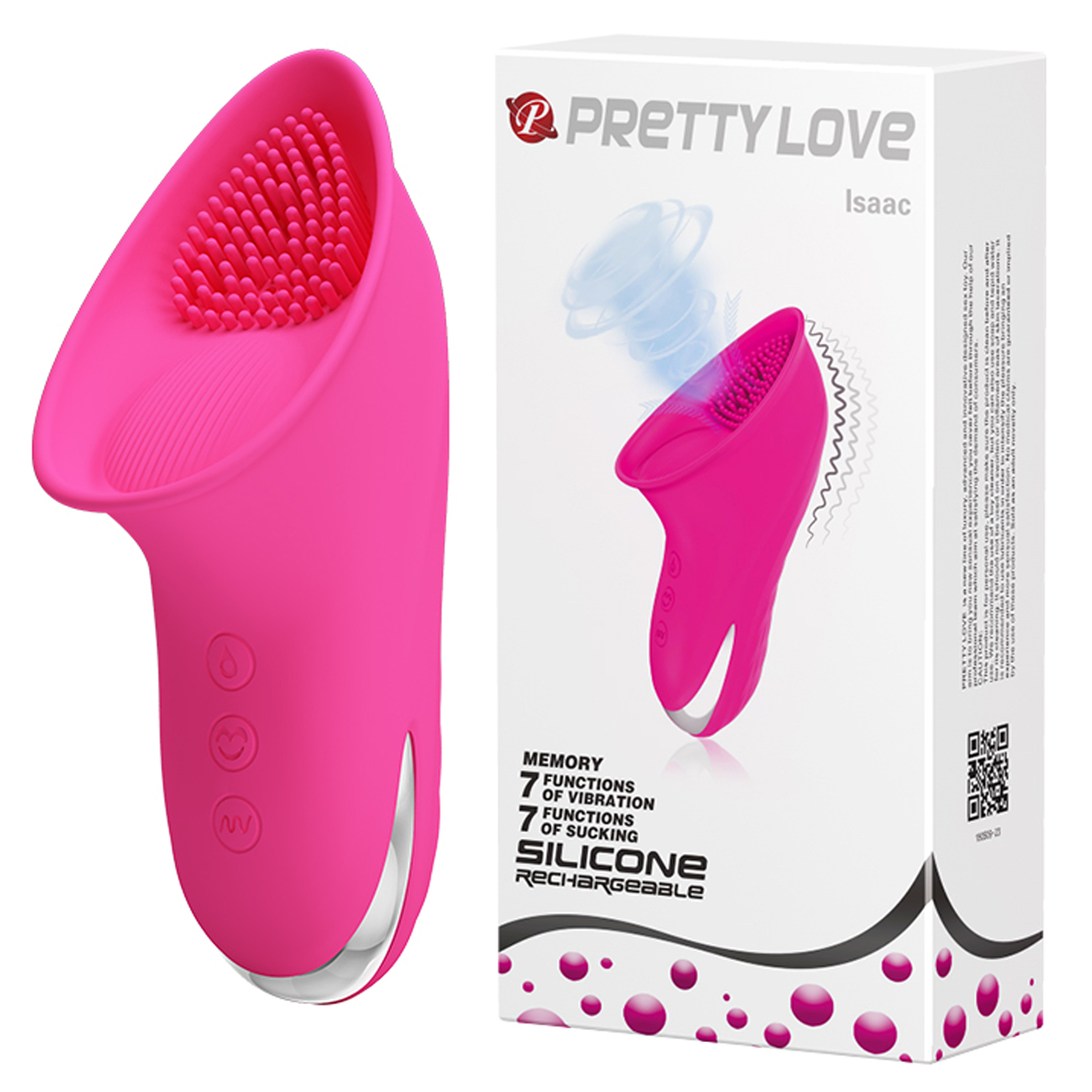 Baile Pretty Love Isaac, розовый, Вибростимулятор для клитора с функцией всасывания