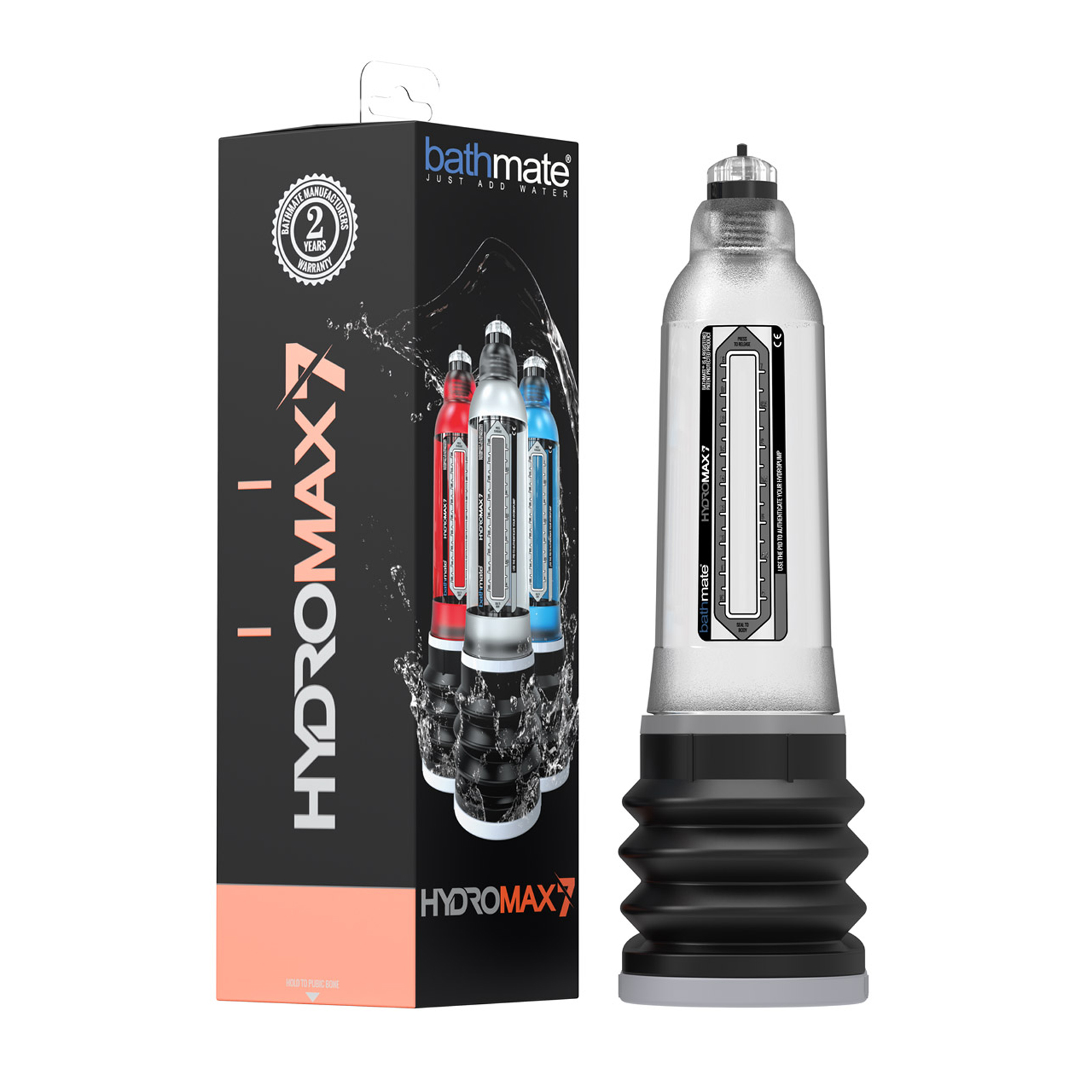 Bathmate Hydromax7, прозрачная, Модернизированная гидропомпа для увеличения пениса (размер M)