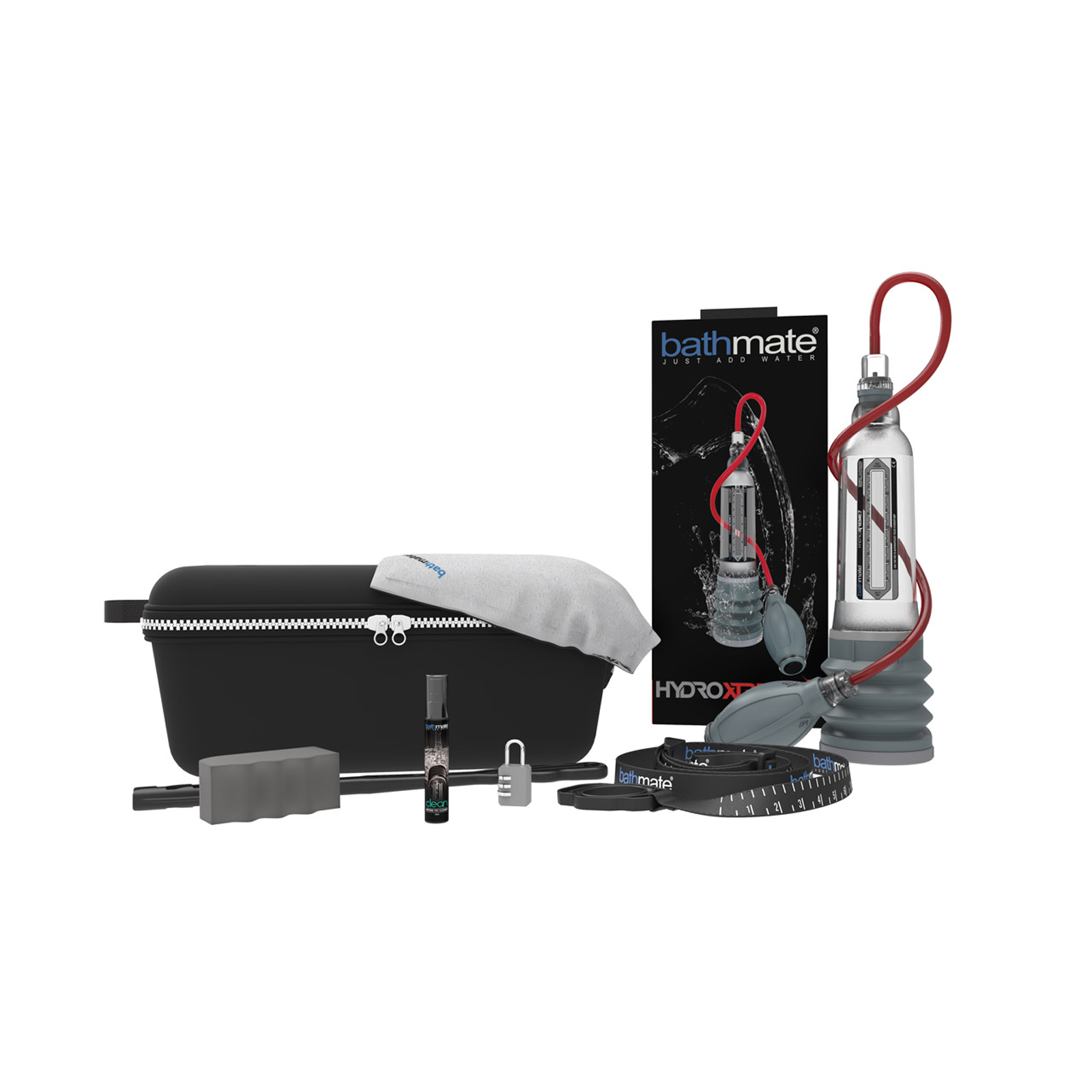 Bathmate HydroXtreme7, прозрачная - Гидропомпа для увеличения члена с полным комплектом аксессуаров (размер M) - купить в секс шопе